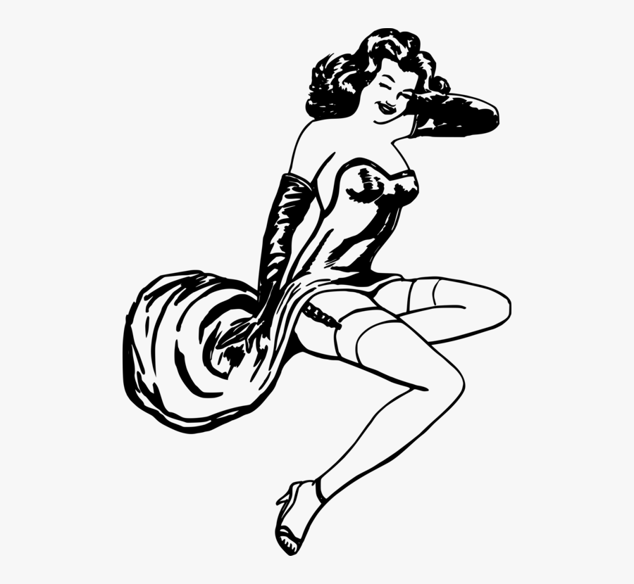 Art,monochrome Photography,shoe - Black And White Pinup Girl Vector, Transparent Clipart