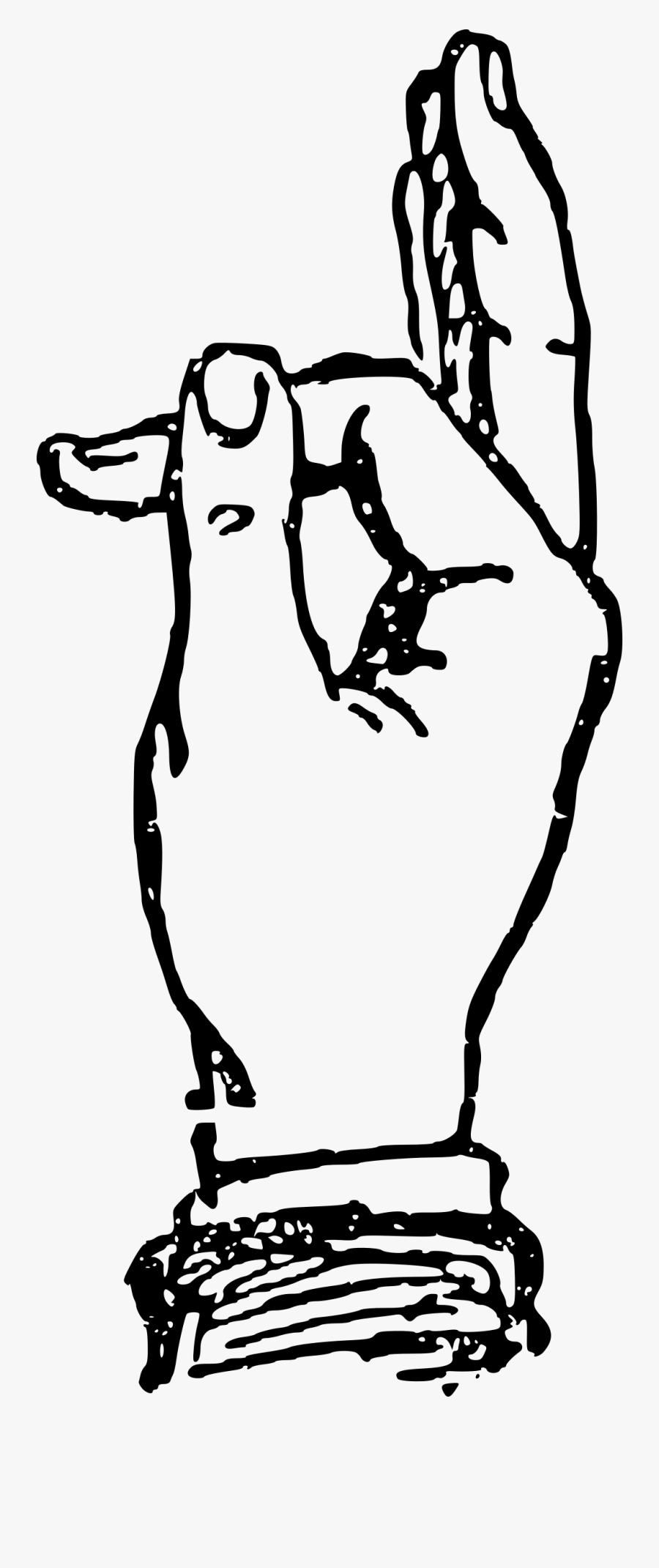 Transparent Sign Language Alphabet Clipart - F Hand Sign, Transparent Clipart