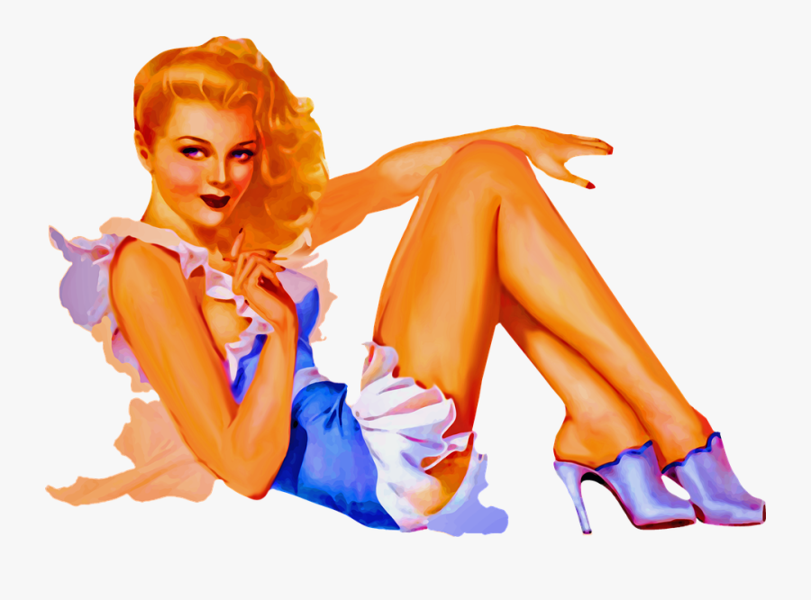 Blonde Pin Up Girl Png, Transparent Clipart