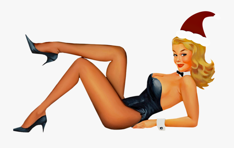 Pinup Girl Png - Christmas Pin Up Png, Transparent Clipart