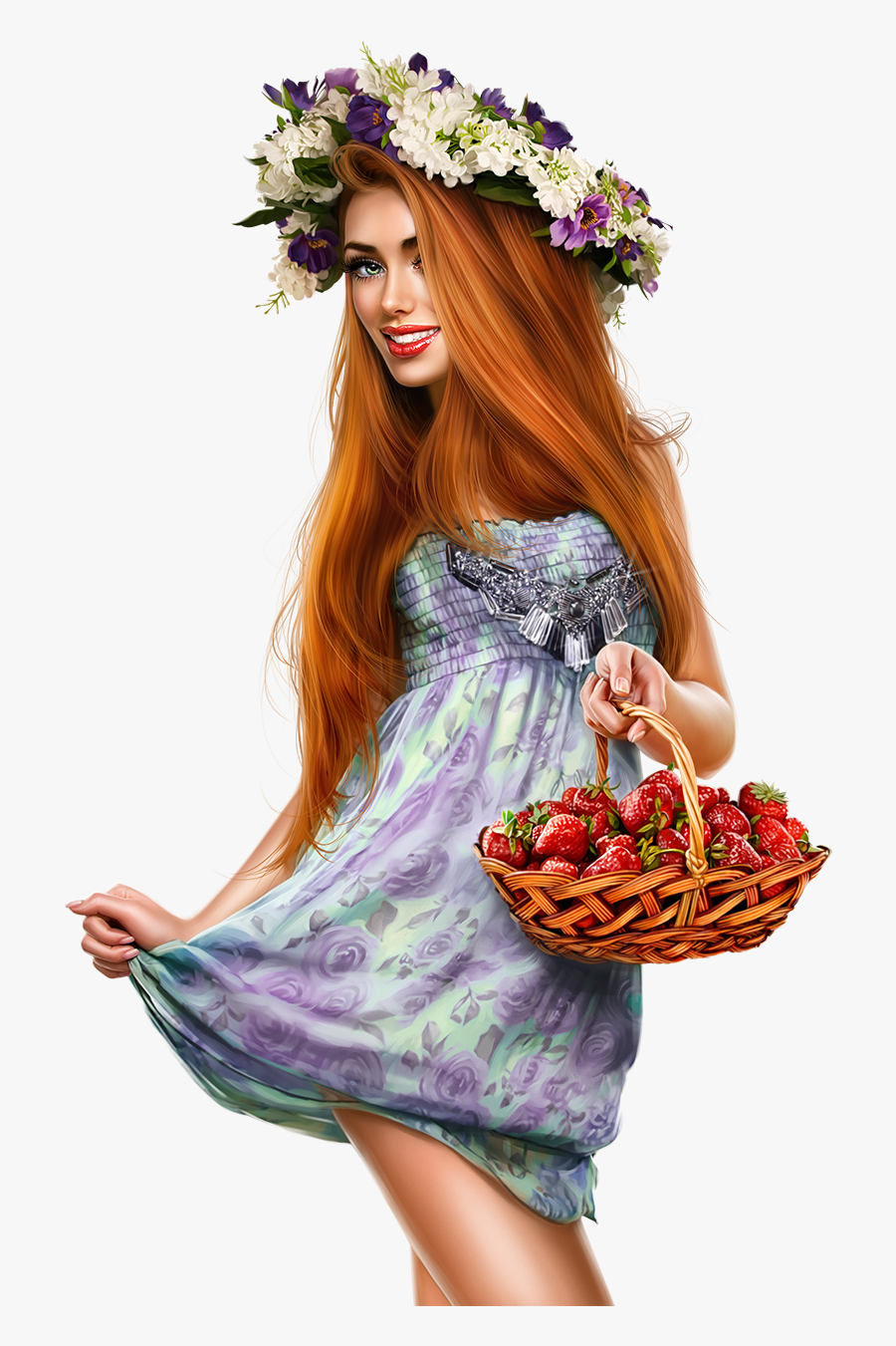 Transparent Pinup Clipart - Bouquet, Transparent Clipart