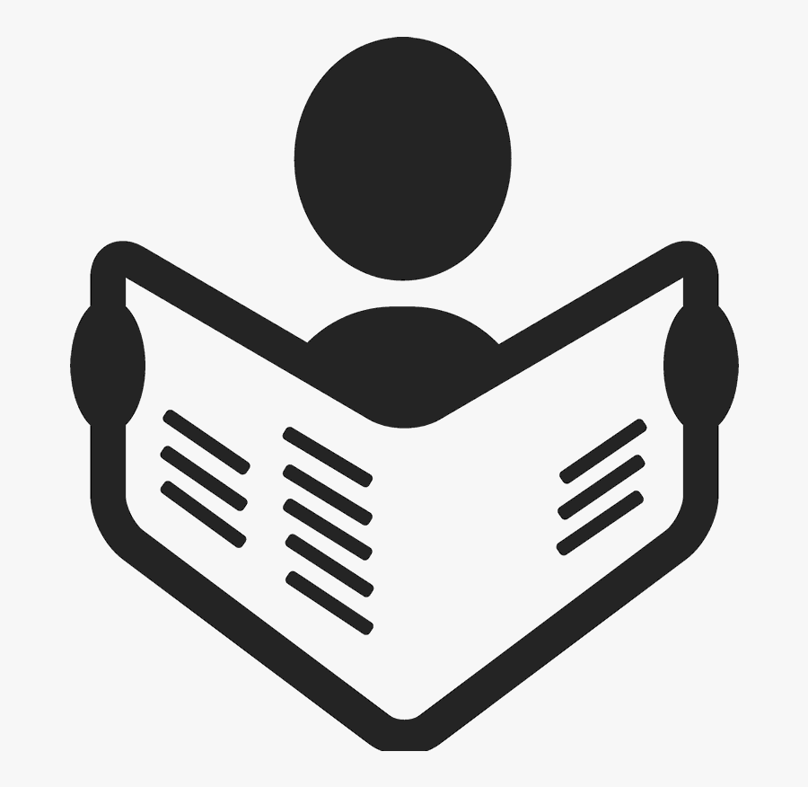 Newspaper Reader Rubber Stamp, Transparent Clipart