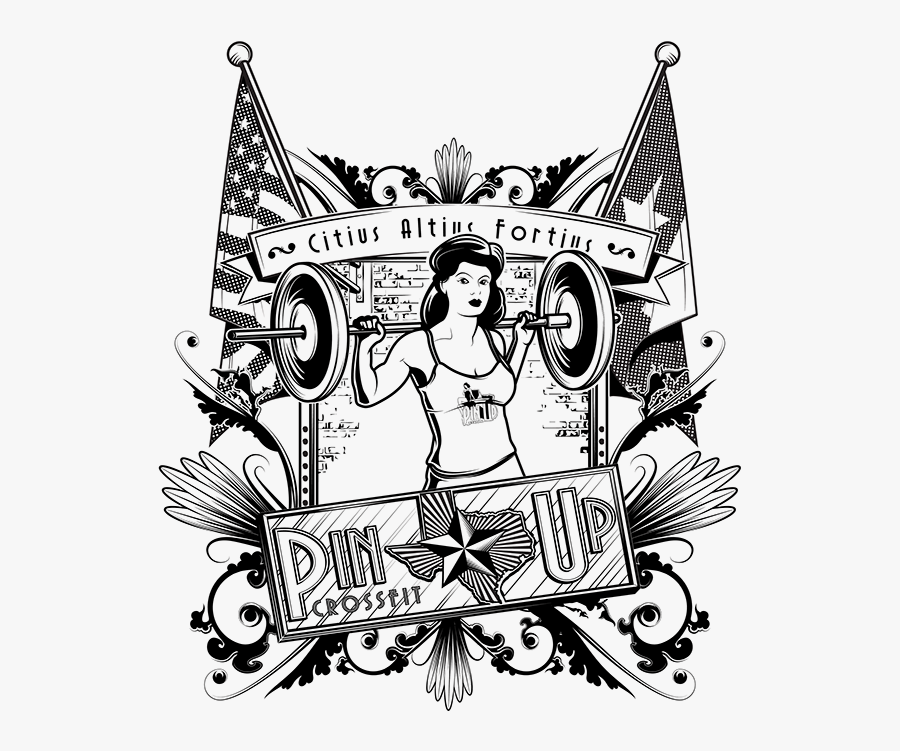 Pinup Crossfit Houston On Behance - Crossfit Pin Up Girl, Transparent Clipart