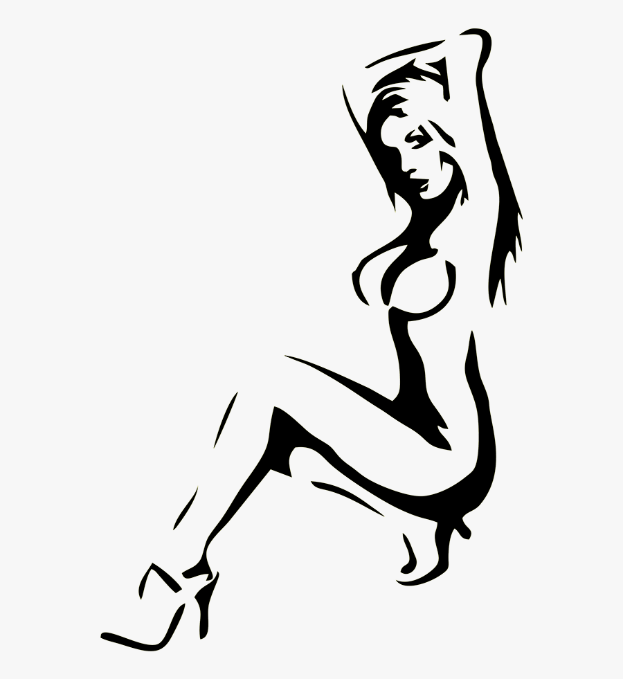 Hot Sexy Girl Woman Pinup Funny Car Bumper Window Vinyl - Nude Woman Silhouette Art, Transparent Clipart