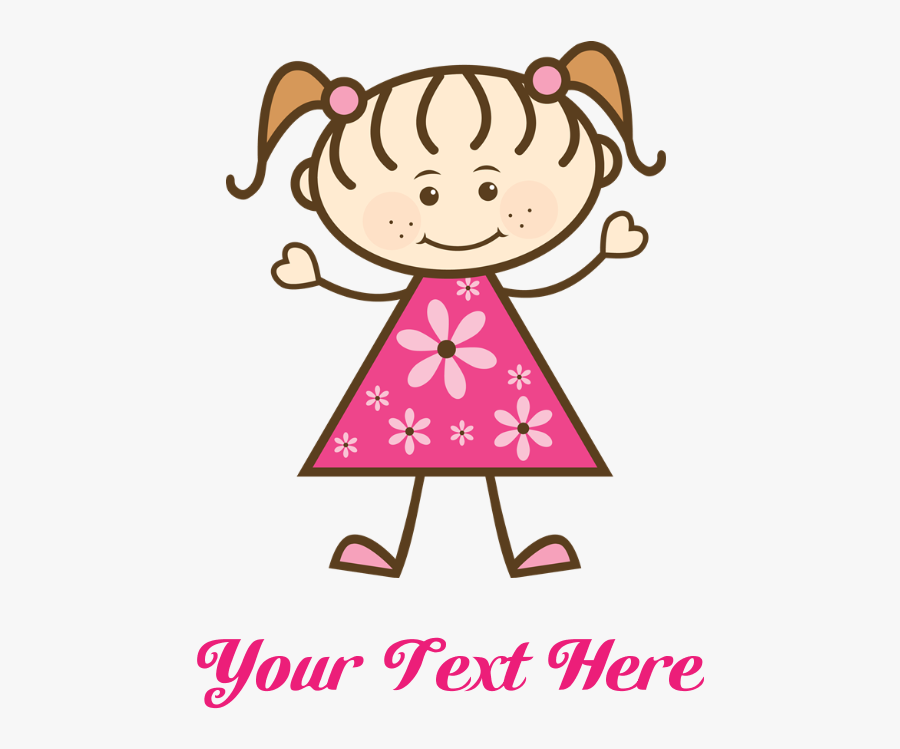 Pink Stick Figure Girl Twin Duvet - L Love My Auntie, Transparent Clipart