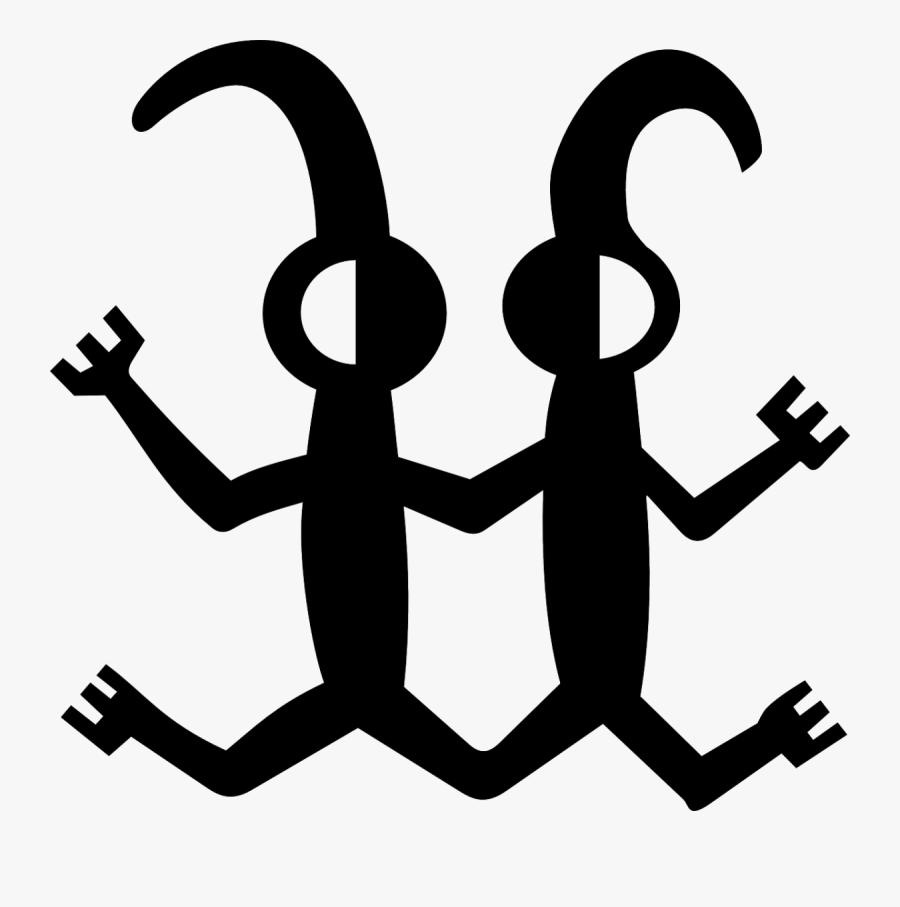 Free Vector Petroglyph Twins - Simbolo De Hermanos Gemelos, Transparent Clipart