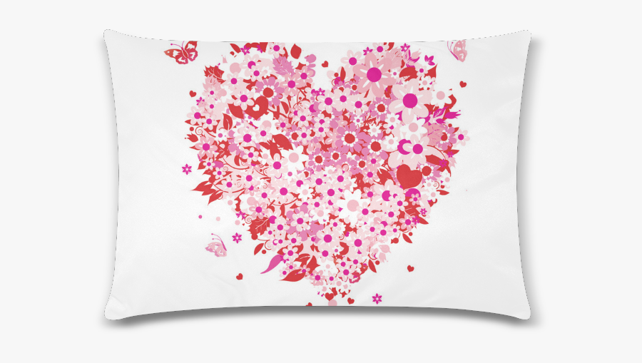 Clipart Mothers Day Hearts Custom Zippered Pillow Case - Love Logos With Flowers, Transparent Clipart
