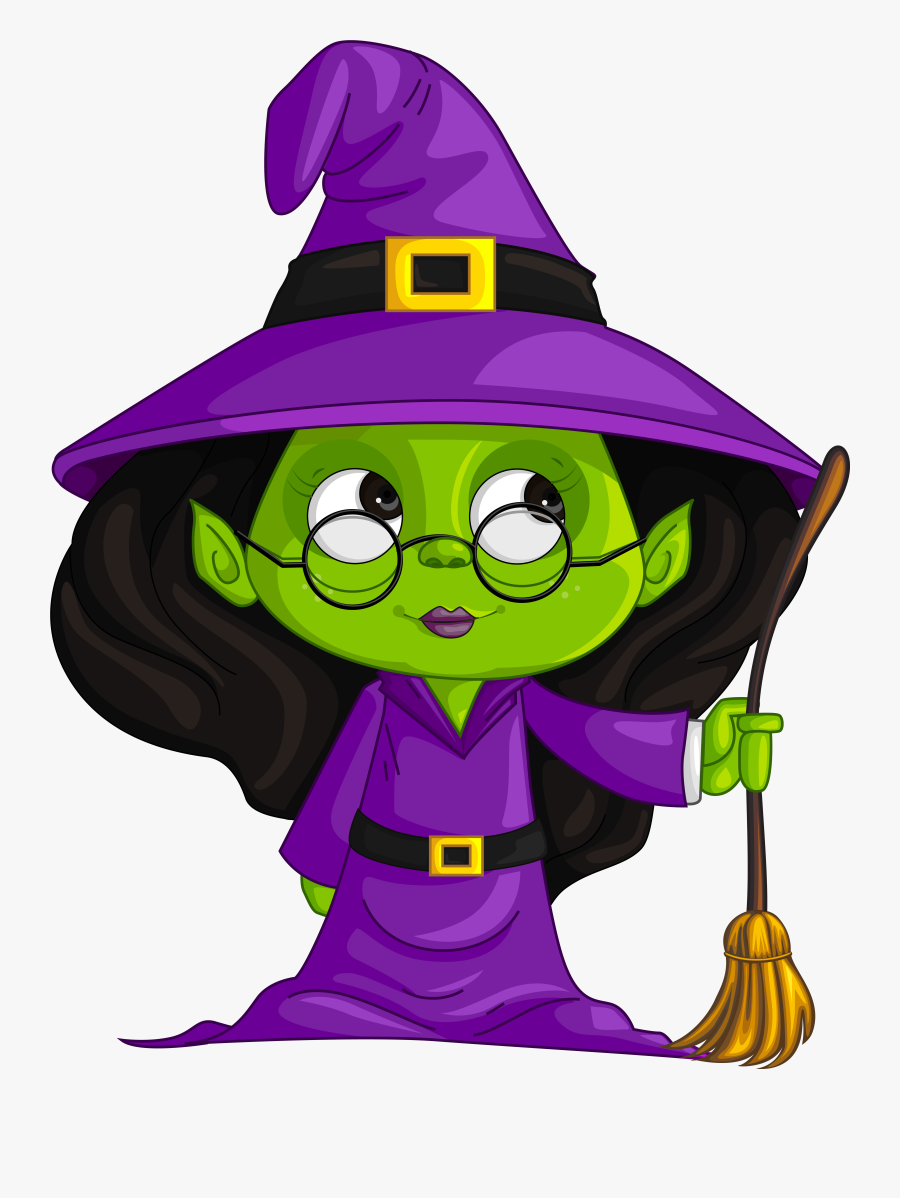 Purple Witch Png Clipart Image - Purple And Green Witch, Transparent Clipart