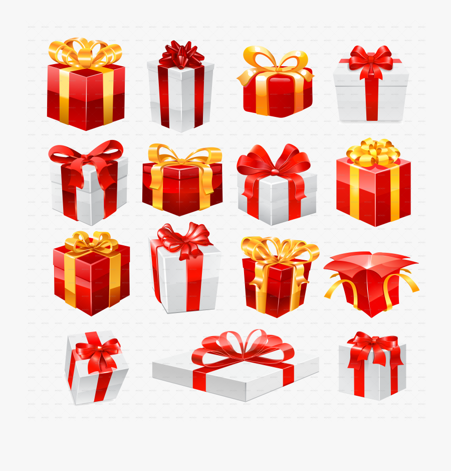 Gifts Set By Pokomeda - Gift Box Vector Free Download, Transparent Clipart
