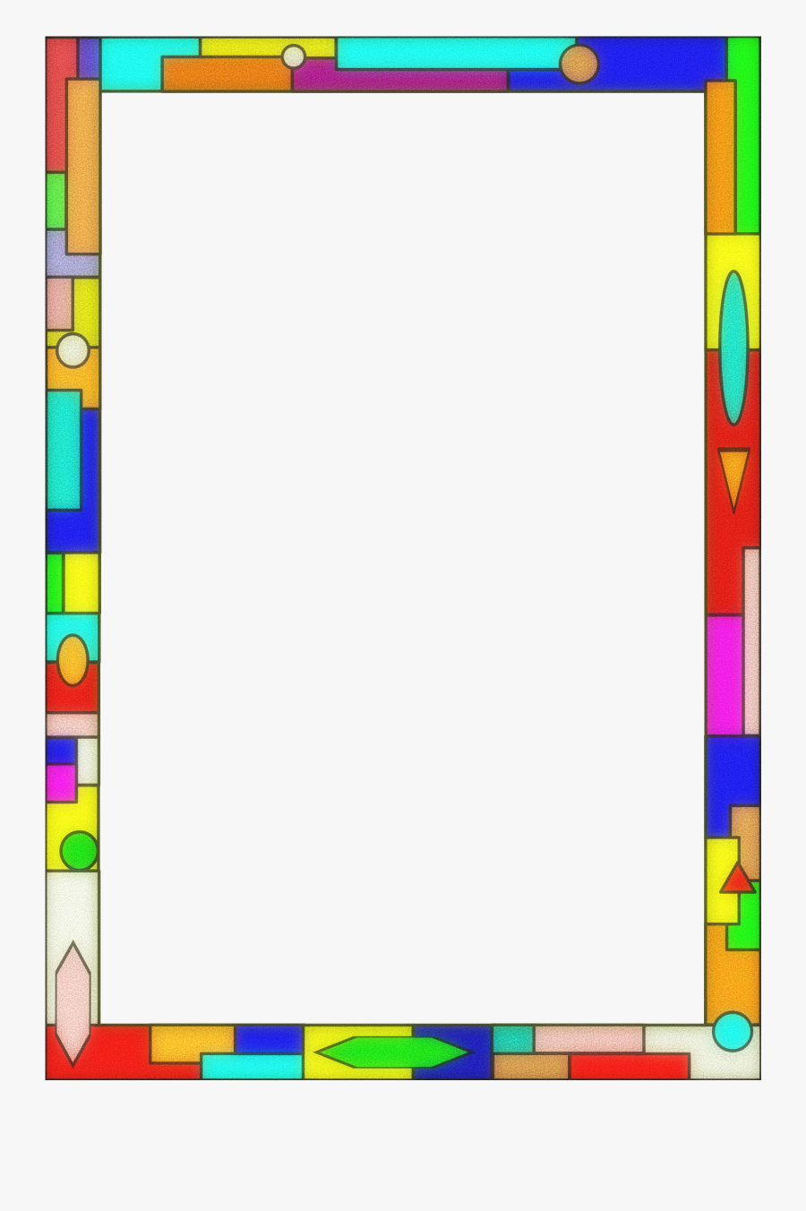 Clipart - Stained Glass Page Border, Transparent Clipart