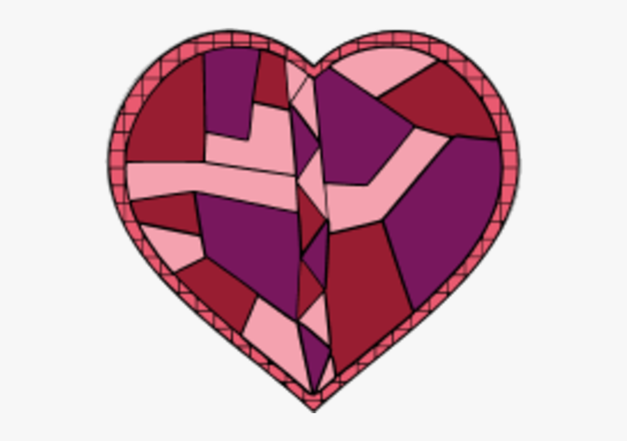 Stained Glass Heart - Clip Art, Transparent Clipart