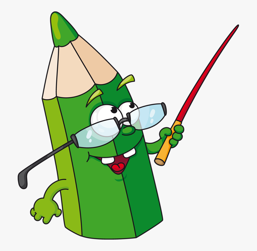 Green School Items, School Days, Back To School, Coloring - Pencil Teacher Clipart, Transparent Clipart