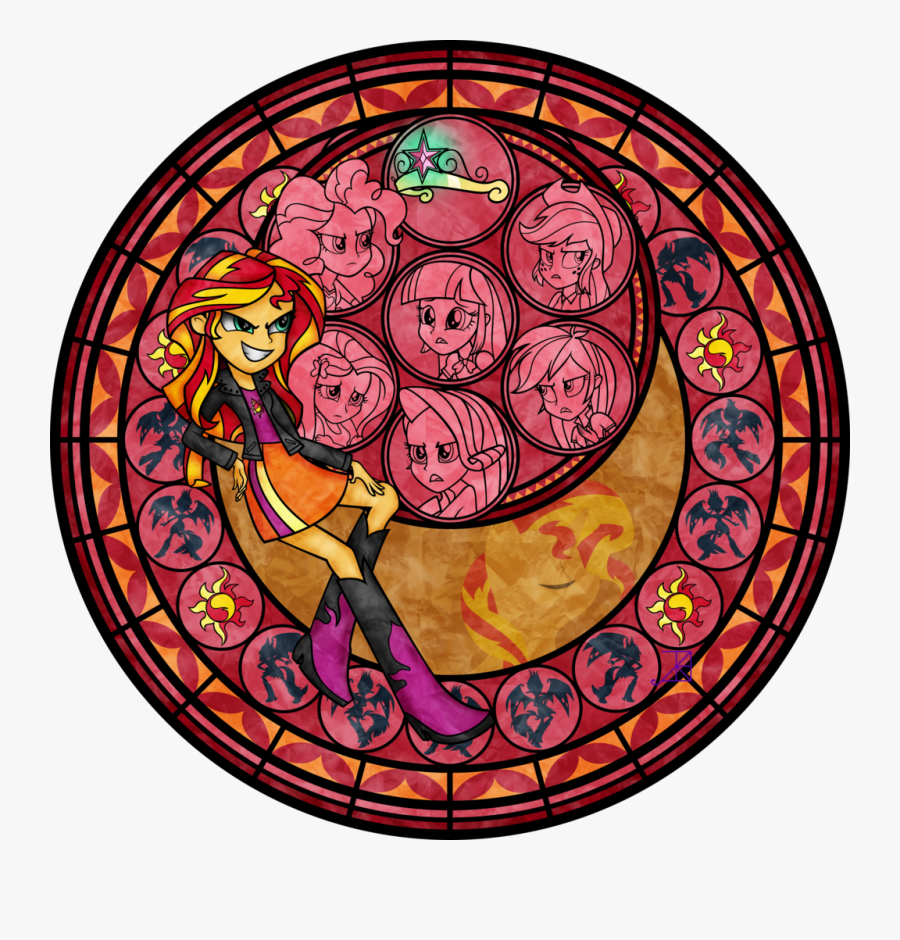 Transparent Stained Glass Clipart - Sunset Shimmer Gif Pony, Transparent Clipart