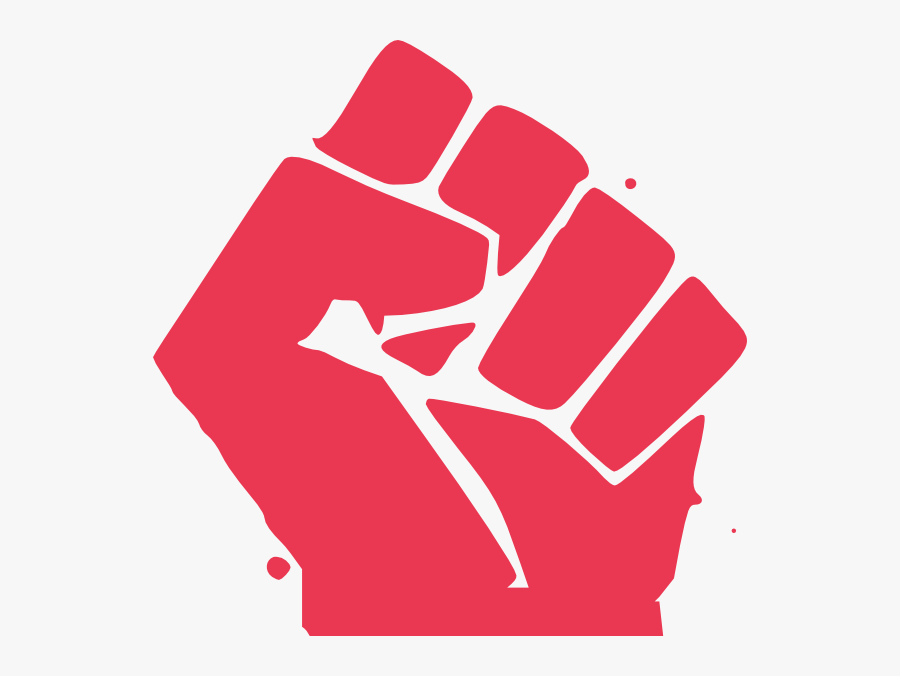 Black Clenched Fist, Transparent Clipart