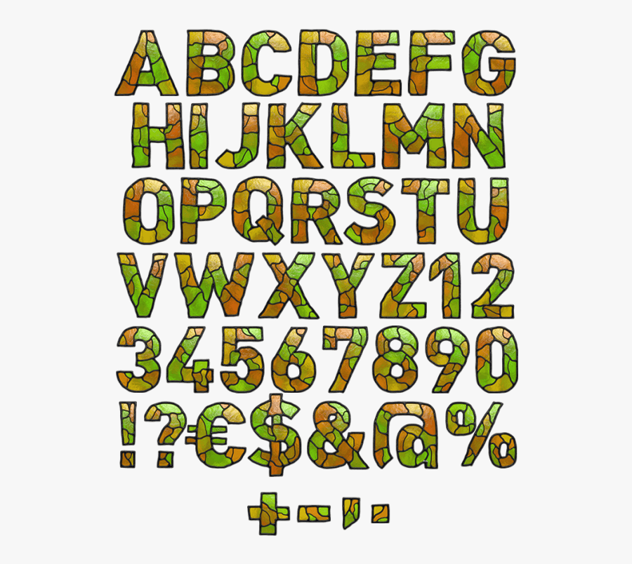 Stained Glass Handmade Font, Transparent Clipart