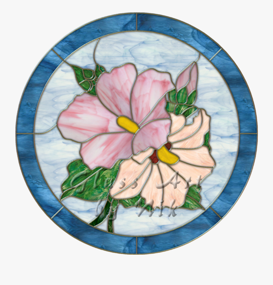Stained Glass Art By Nik "hibiscus - Anthurium, Transparent Clipart