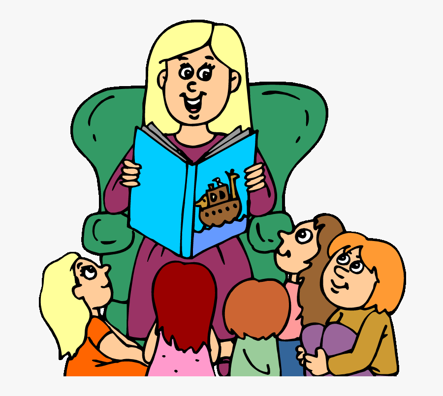 Clip Art Clip Art Teacher Reading - Story Time Cartoon, Transparent Clipart