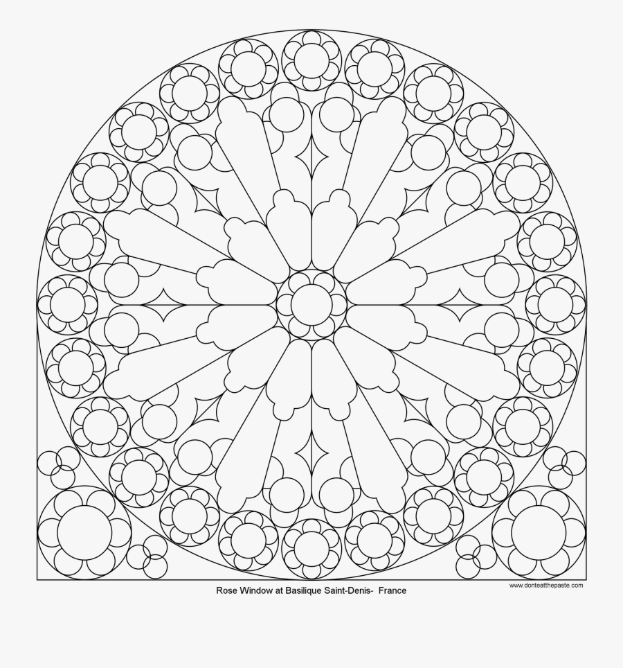 Clip Art Patterns Drawing - Drawing Notre Dame Rose Window, Transparent Clipart