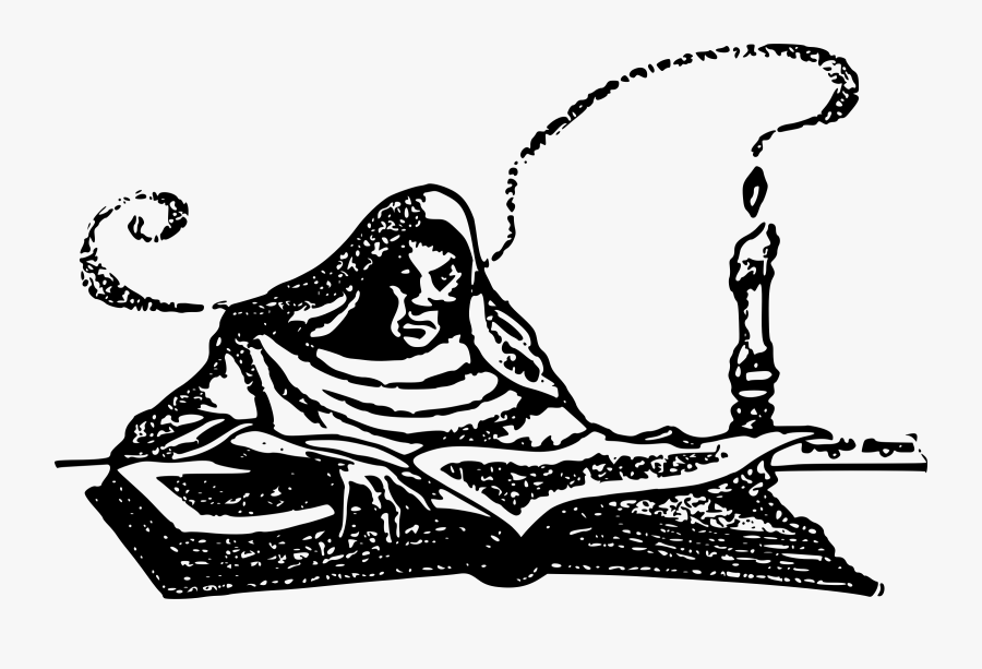 Cloaked Man Reading A Book - Clip Art, Transparent Clipart