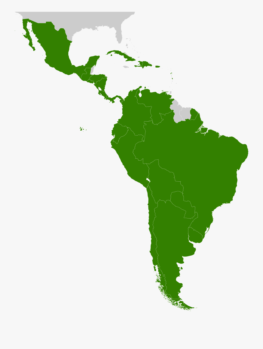 Transparent America Outline Clipart - Latin America Map Png, Transparent Clipart
