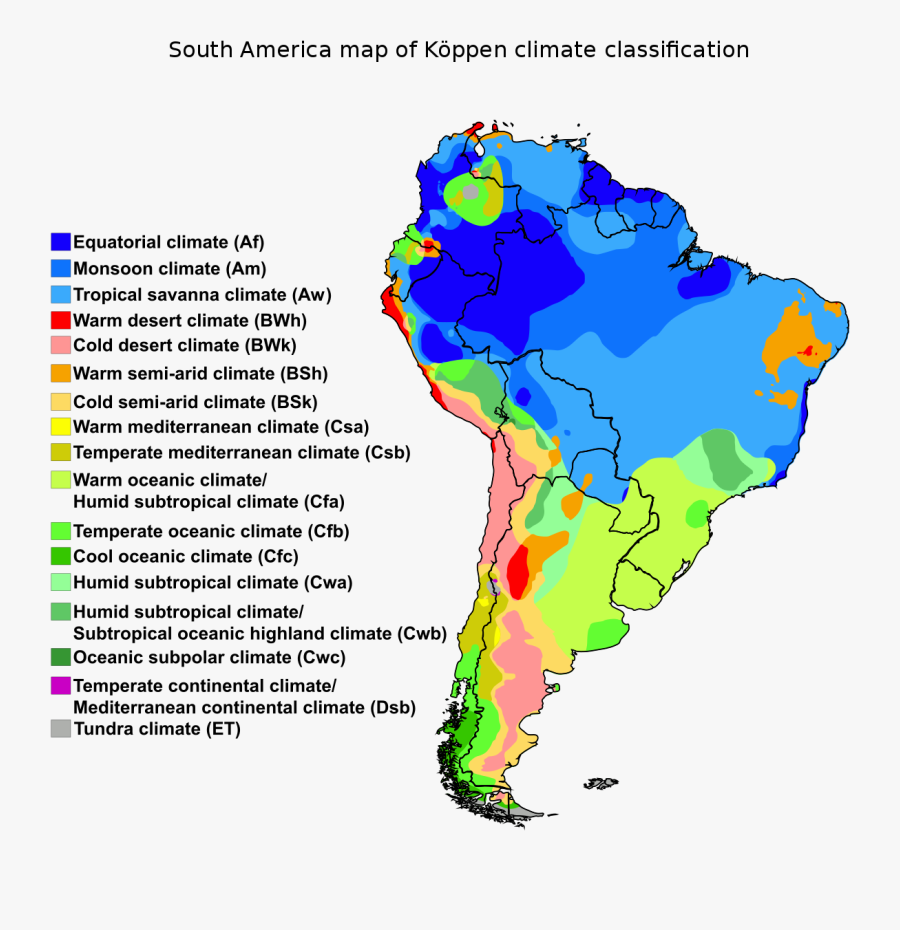 Climate Map Of North And South America, Transparent Clipart