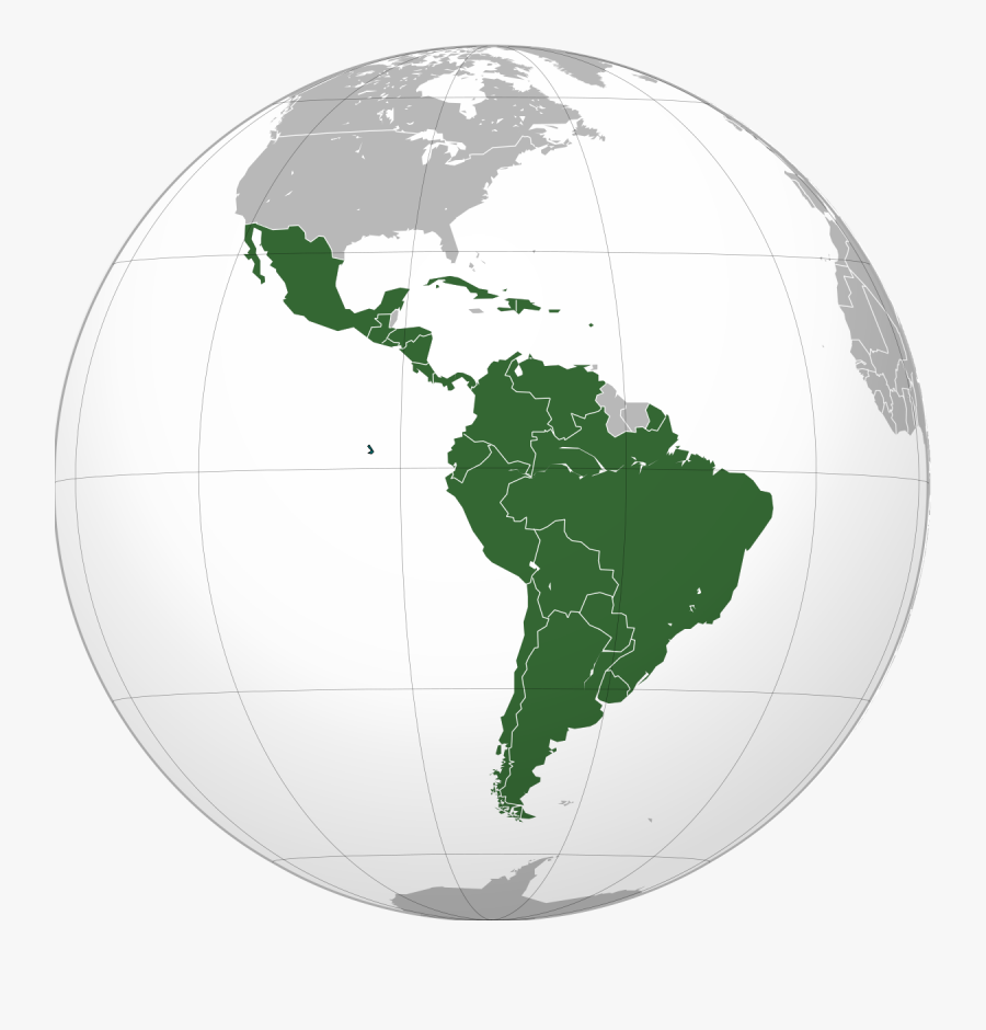 Latin America Map Globe, Transparent Clipart