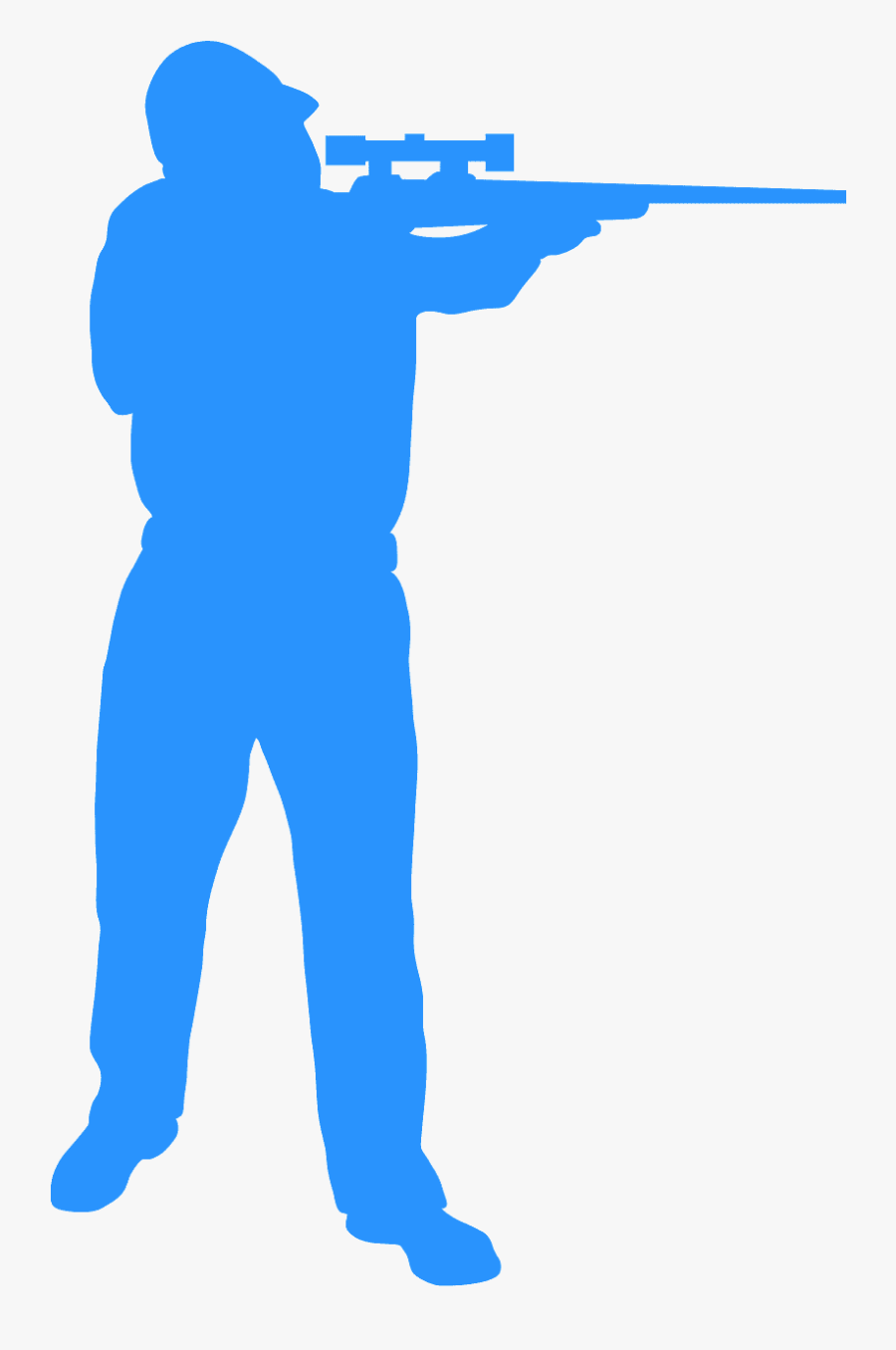 Silhouette Of Hunter Standing Up, Transparent Clipart