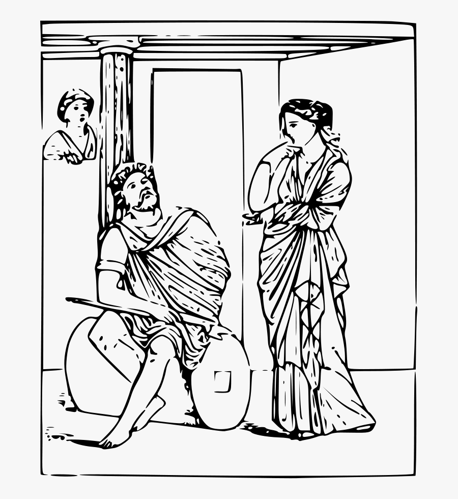 Return Of Odysseus Svg Clip Arts - Odysseus And Penelope Drawing, Transparent Clipart
