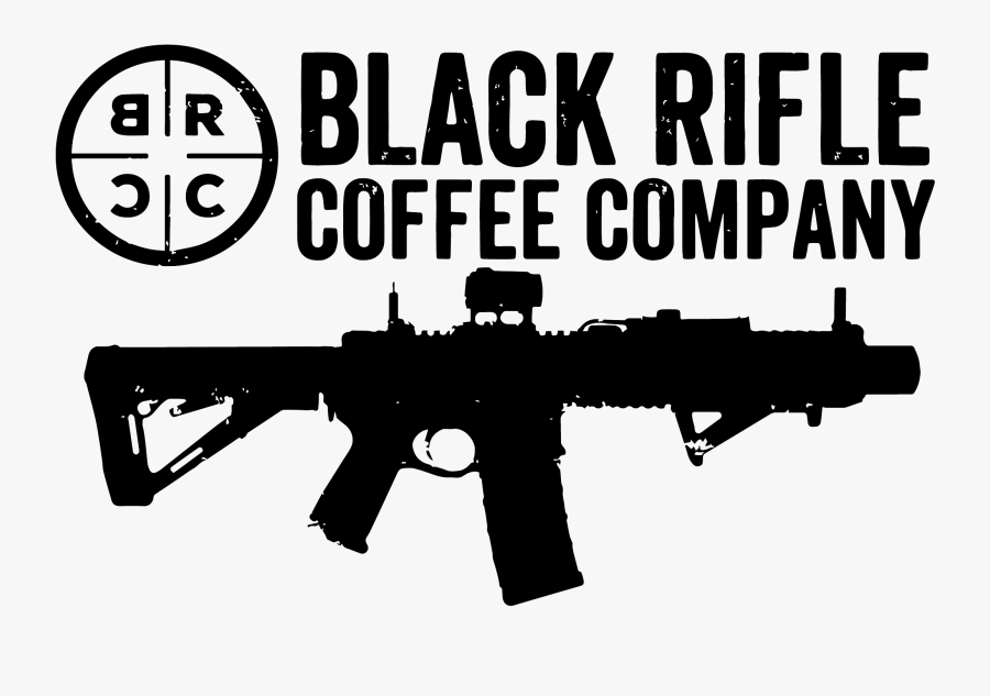 Rifle Logo Png Clip Art Black And White - Black Rifle Coffee Logo, Transparent Clipart
