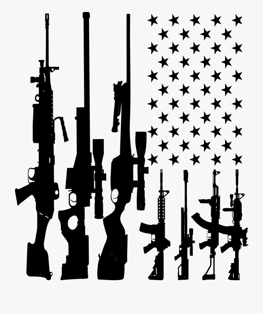 American Flag Guns Svg, Transparent Clipart