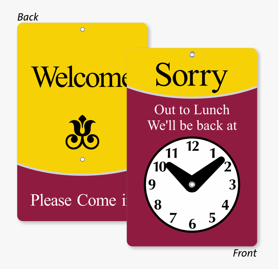 Clip Art Out To Lunch Clipart - Sorry We Are Closed For Lunch, Transparent Clipart