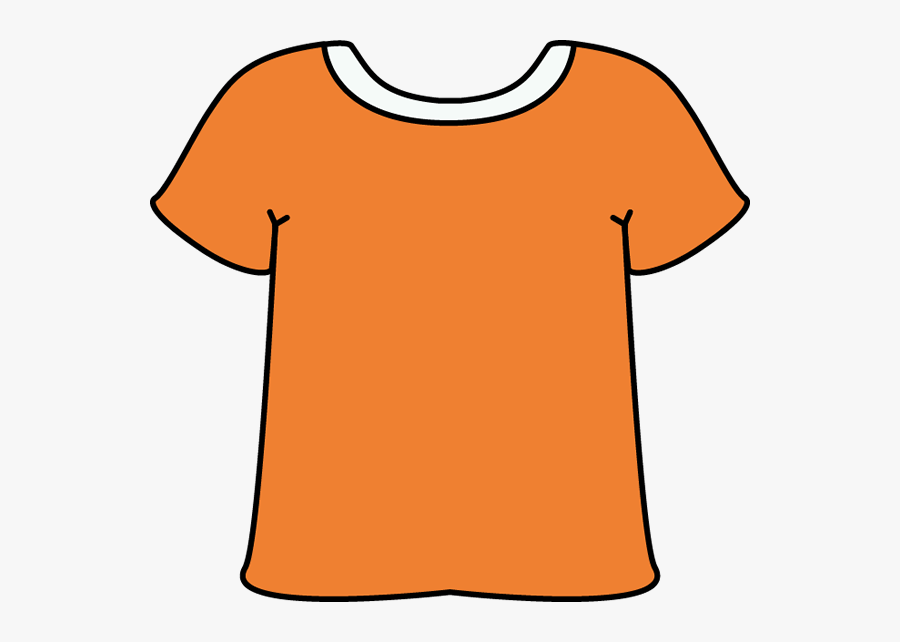 T Shirt Orange Tshirt With A White Collar Clip Art - T Shirt Clipart, Transparent Clipart