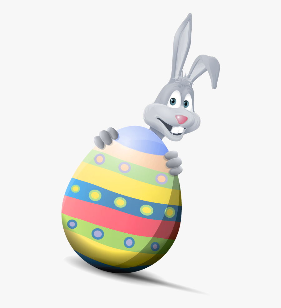 Transparent Easter Bunny With Egg Png Clipart Picture - Easter Bunny, Transparent Clipart