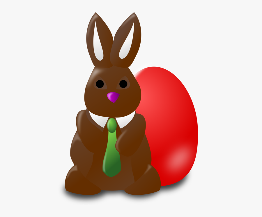 Easter Bunny Rabbit Chocolate Holidays Egg Red - Chocolate Easter Bunny Clipart, Transparent Clipart