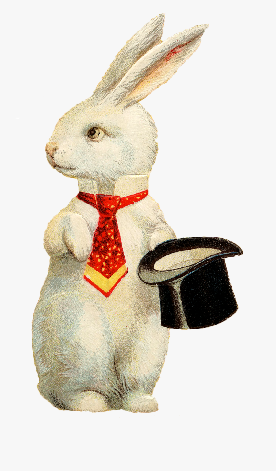 Vintage Top Hat Rabbit, Transparent Clipart