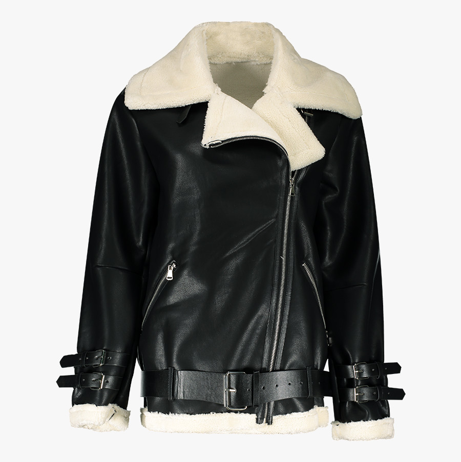 Fur Lined Leather Jacket Png Image - Leather Jacket, Transparent Clipart