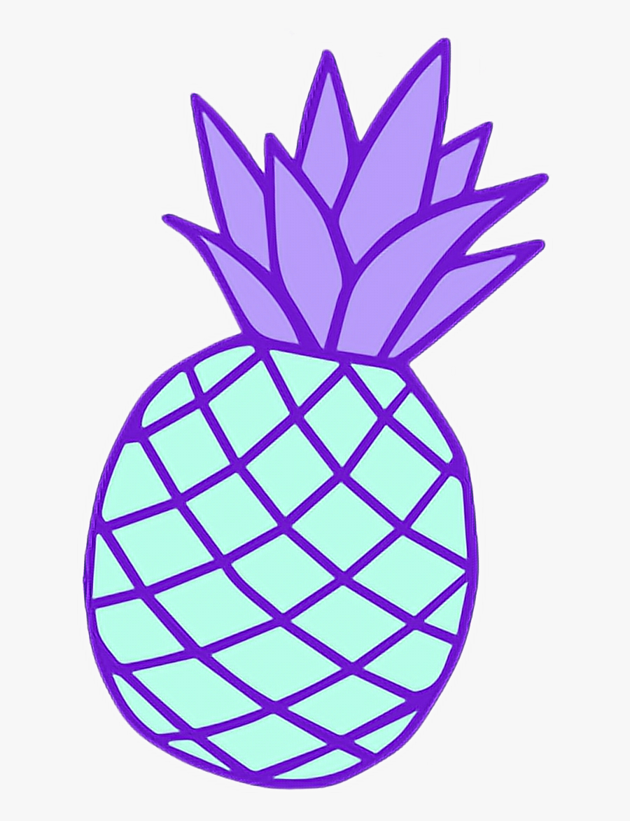 #ananas #pineapple #purple #cute #kawaii #pastel #pastelcolor - Cartoon Pineapple Drawing Easy, Transparent Clipart