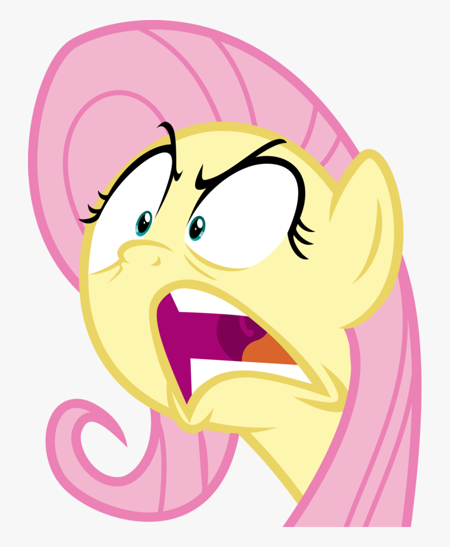 Transparent Mad Face Png - Angry Mlp Fluttershy Vector, Transparent Clipart