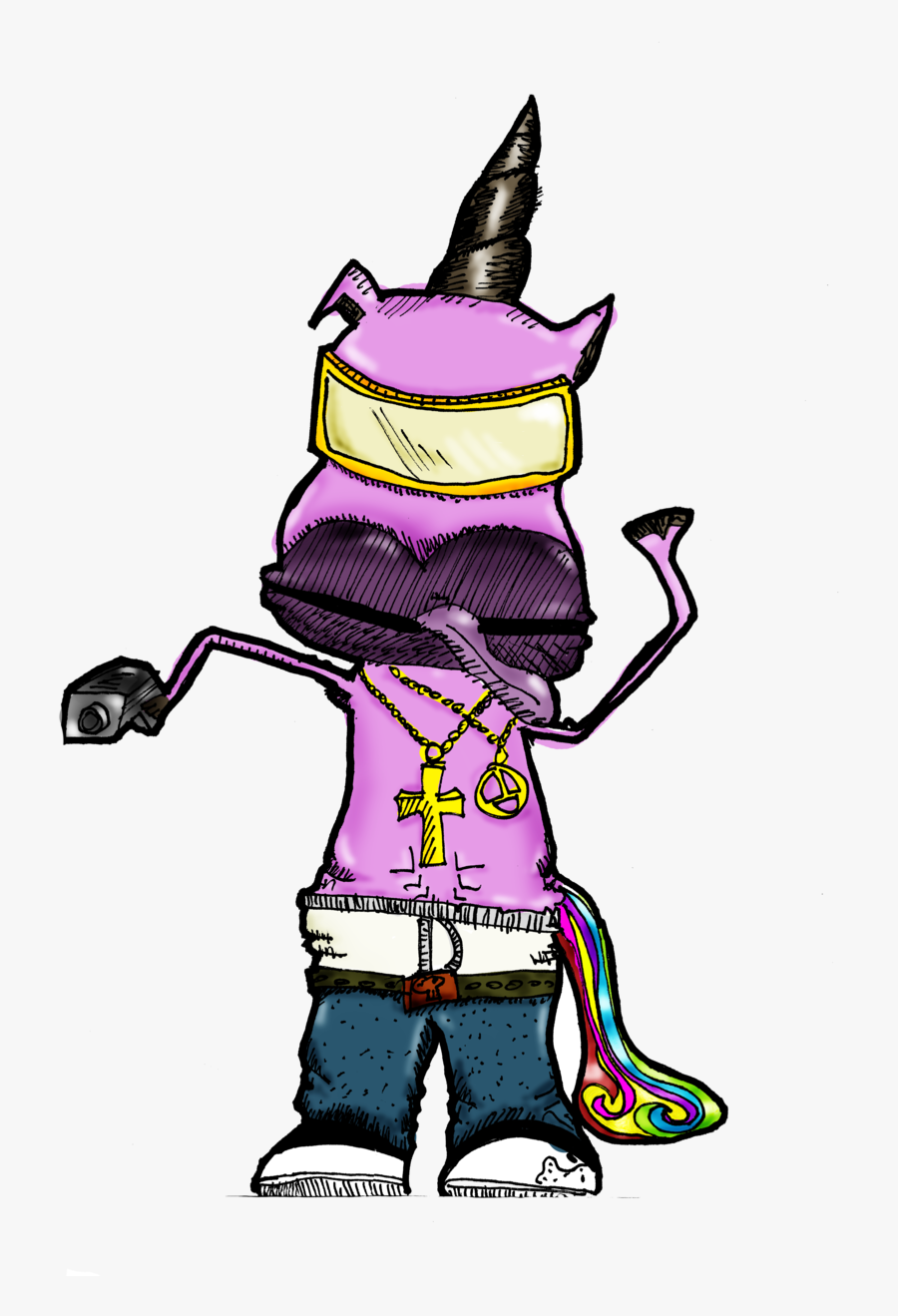 Drawing Gangsters Cartoon Character Huge Freebie Download - Gangster Unicorn, Transparent Clipart