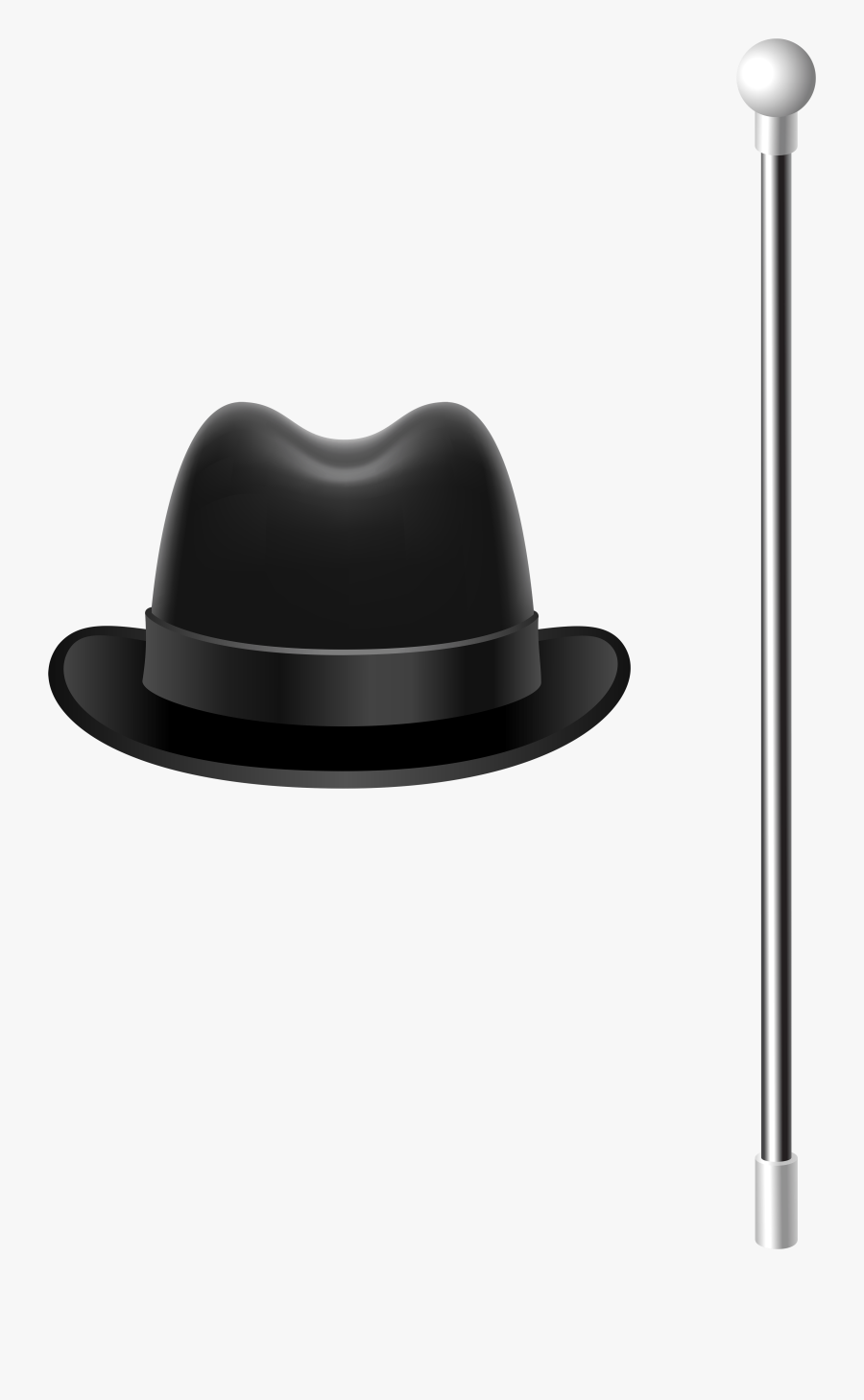 Fedora Hat Clip Art - Gentleman's Cane Clip Art, Transparent Clipart