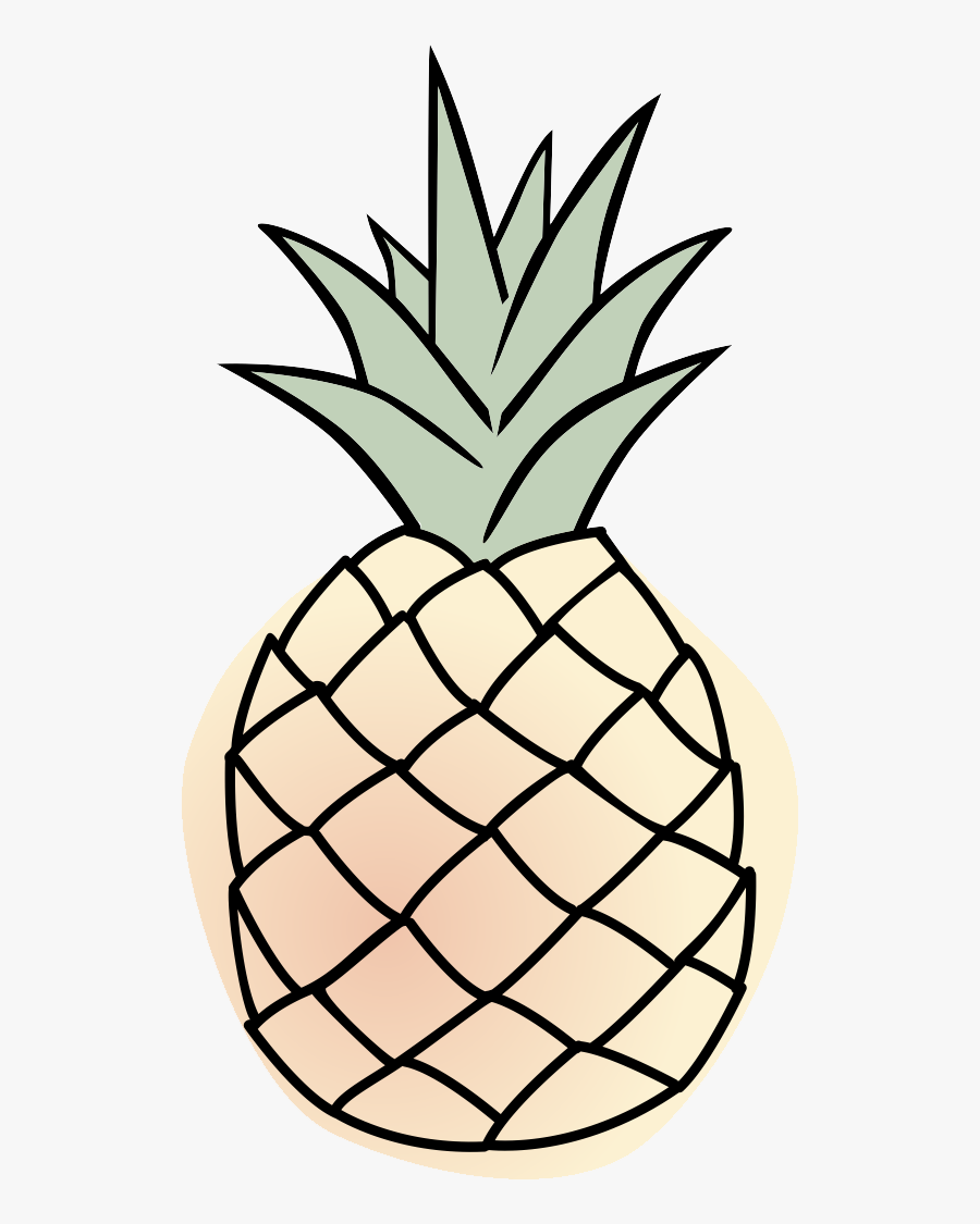 Transparent Pineapple Clipart No Background - Black And ...