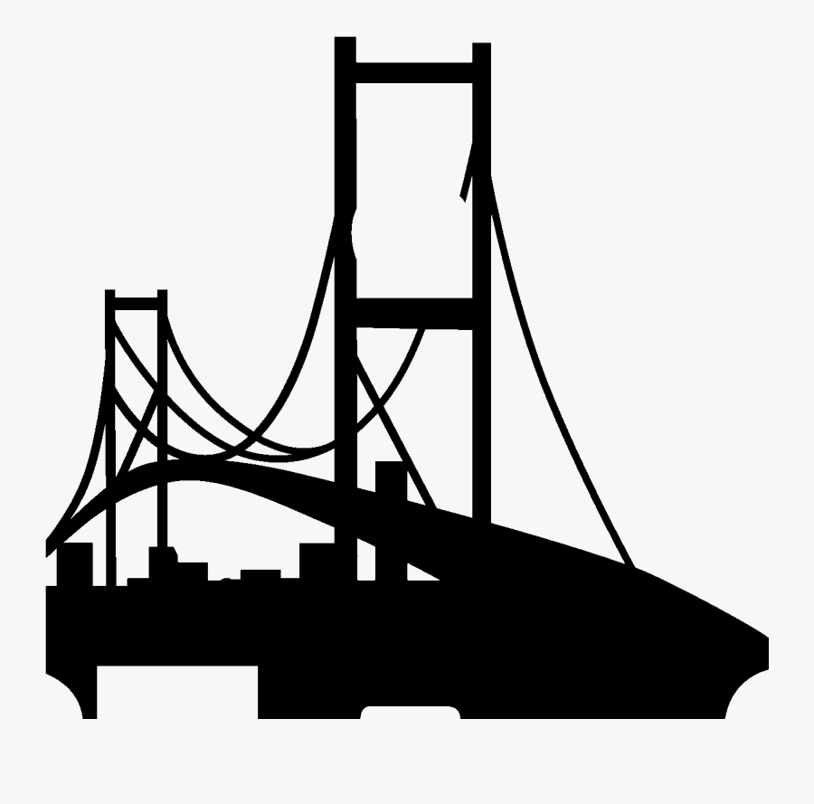 Golden Gate Bridge Vector Art - Civil Engineering Bridge Logo, Transparent Clipart