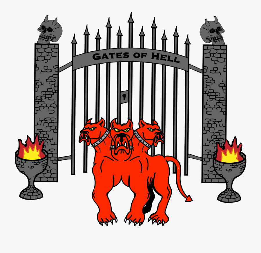 Gates Of Hell & Cerberus Combined - Gates Of Hell Clipart, Transparent Clipart