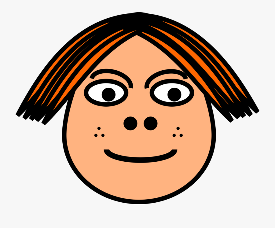 Clipart Head - Short Hair Cartoon Girl, Transparent Clipart