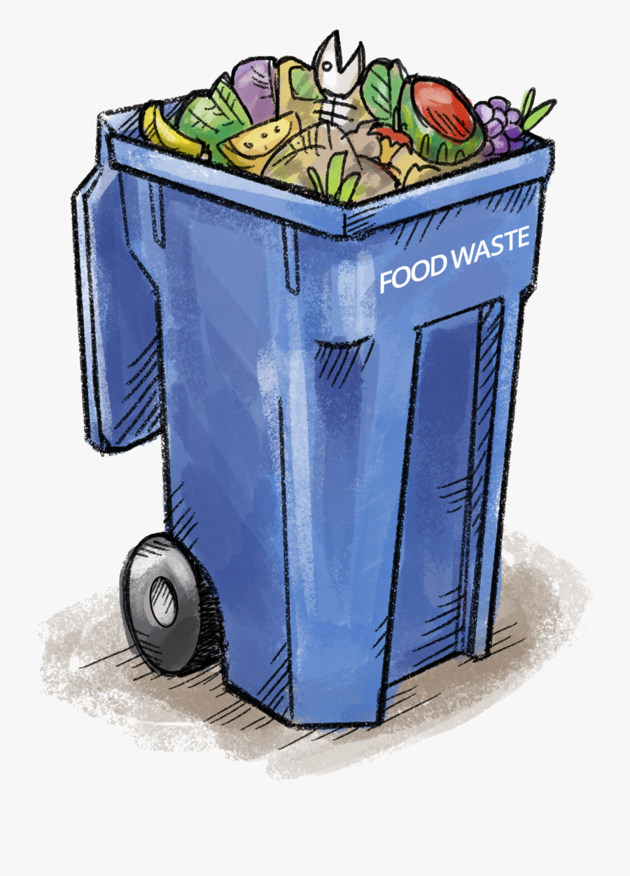 Food Waste Bin - Garbage Bin Full Of Plastic Cartoon Png, Transparent Clipart