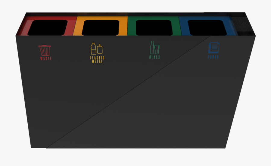 Gemini Pc Compact Outdoor Sheet Metal Recycle Bin With - Graphics, Transparent Clipart