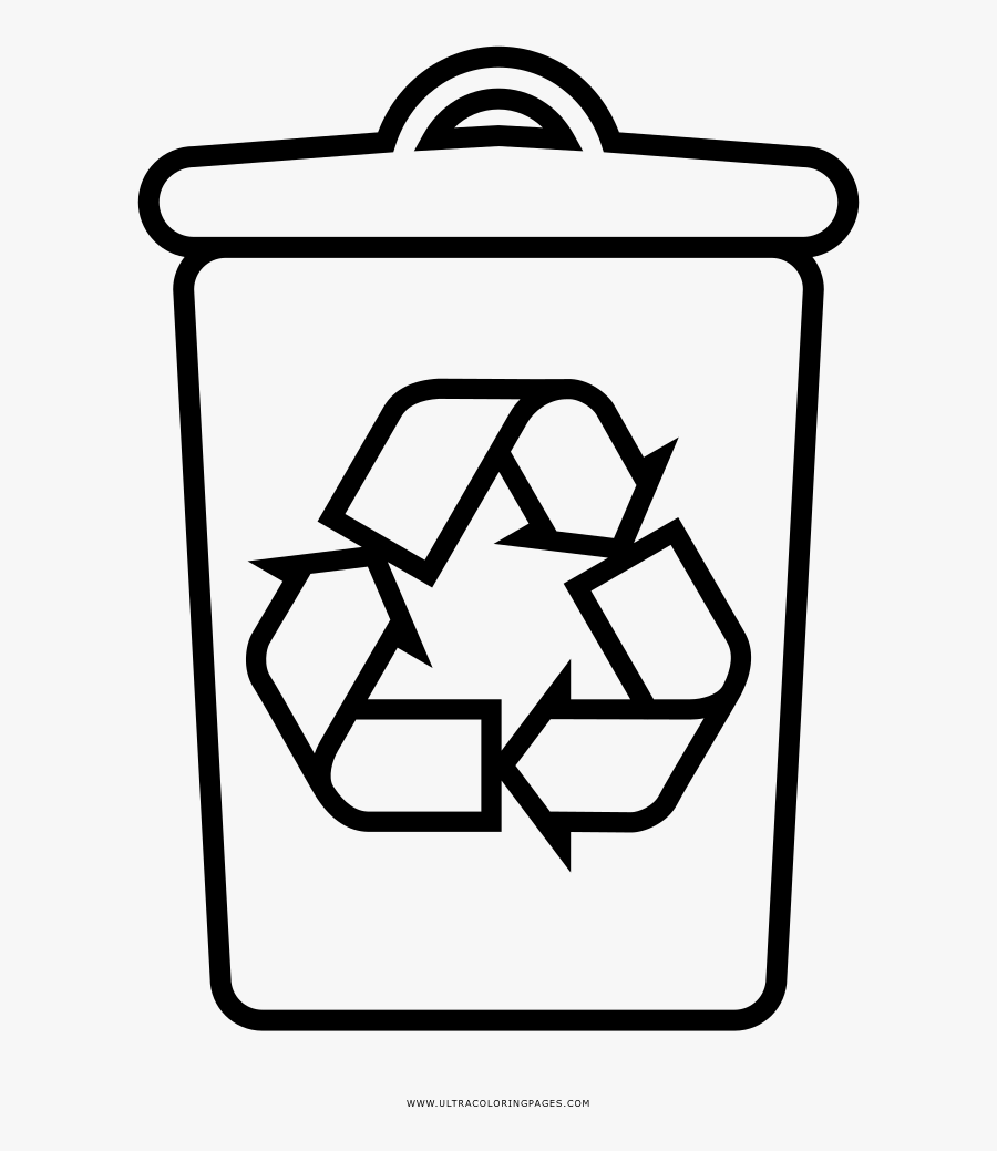 Recycling Bin Coloring Page - Recycle Bin White Icon, Transparent Clipart