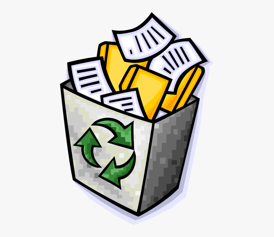 Vector Illustration Of Recycle Bin Container Holds - Waste Recycling, Transparent Clipart