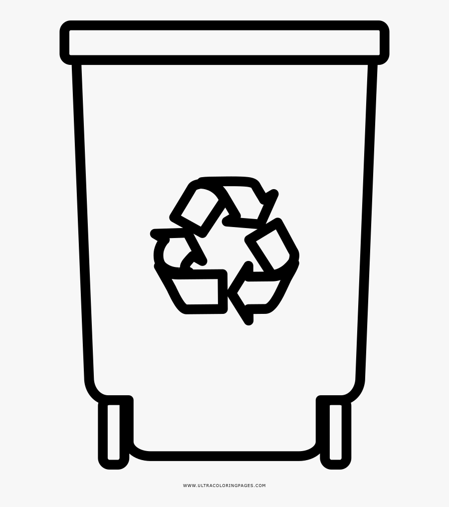 Recycling Bin Coloring Page - Drawing Basura, Transparent Clipart