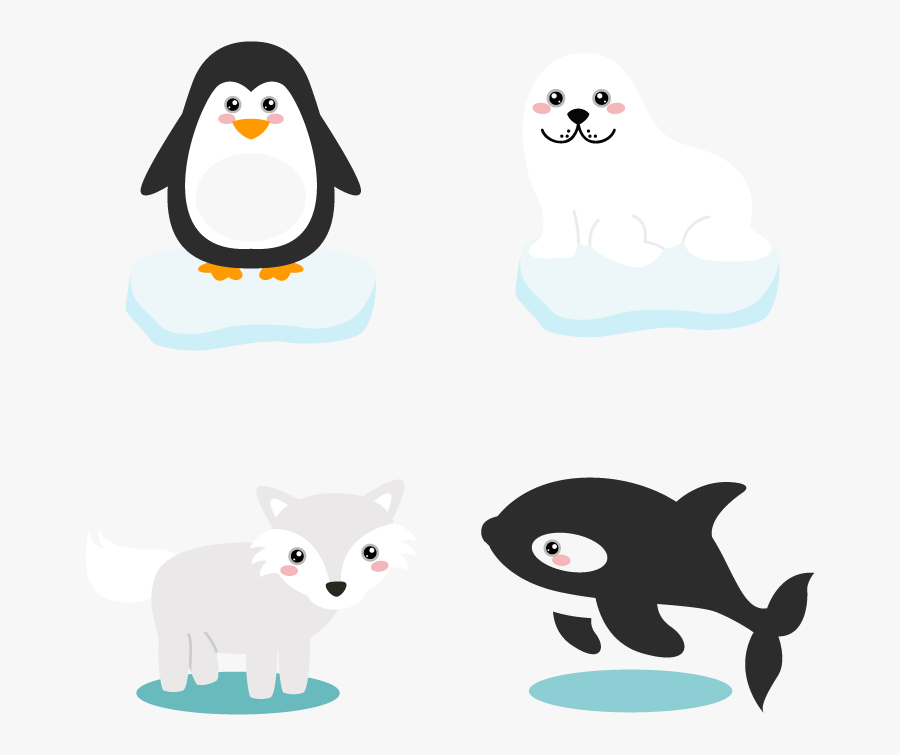 Polar Animals Arctic Bear Vector Cartoon Penguin Clipart - Arctic Animals Cartoon Png, Transparent Clipart